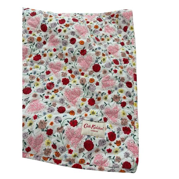 Pink flowers Hearts Floral Pillow Shams Set of 2 Quilted Cotton Kids bedding - Picture 4 of 7